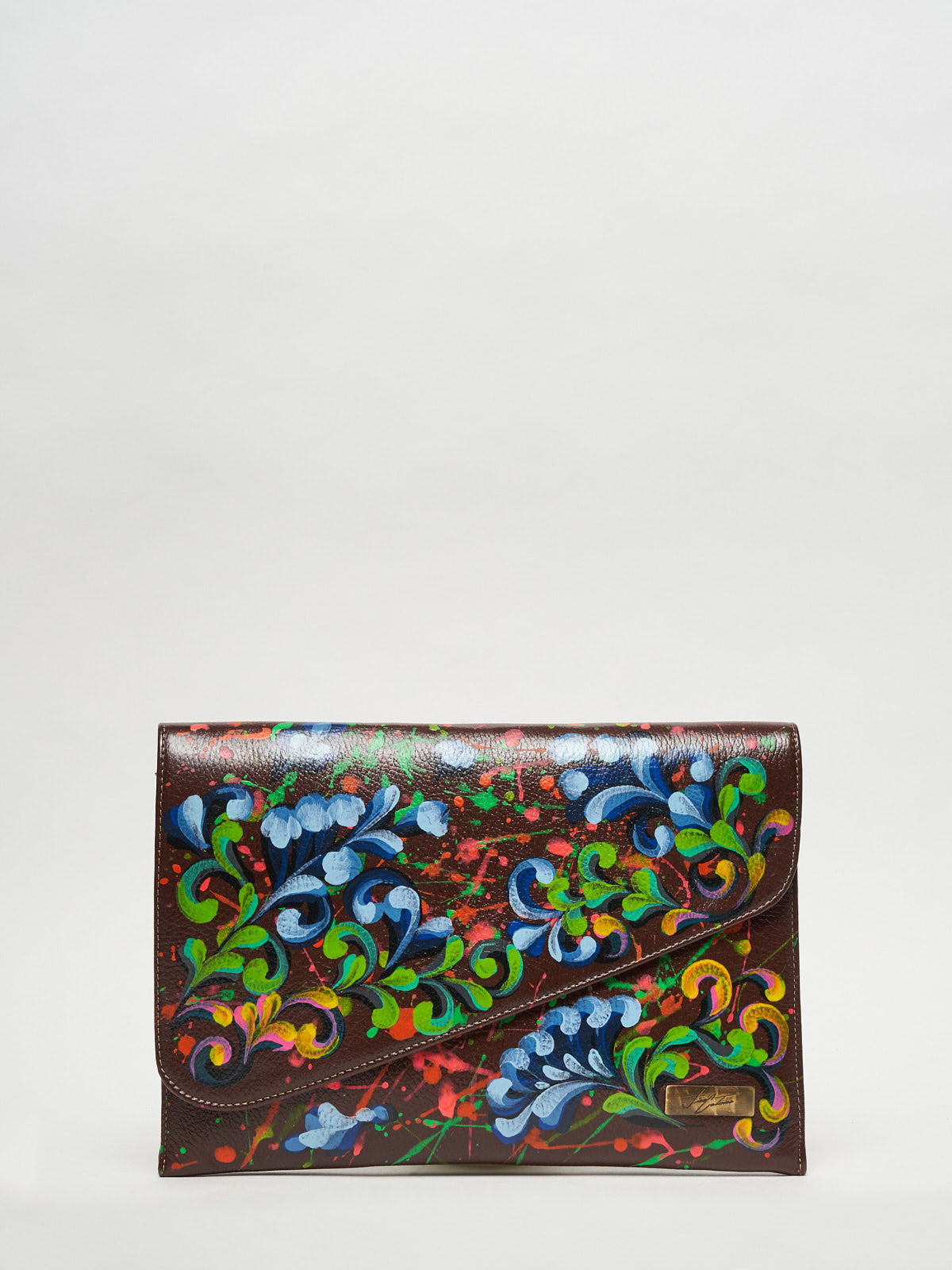 Anuschka Portafoglio Organizer In Vera Pelle Dipinta A Mano – Collezione Cardinal Family – Quadretti, Uccellini E Rami – Opera D'Arte Unica Con Funzionalità E Fascino Vintage