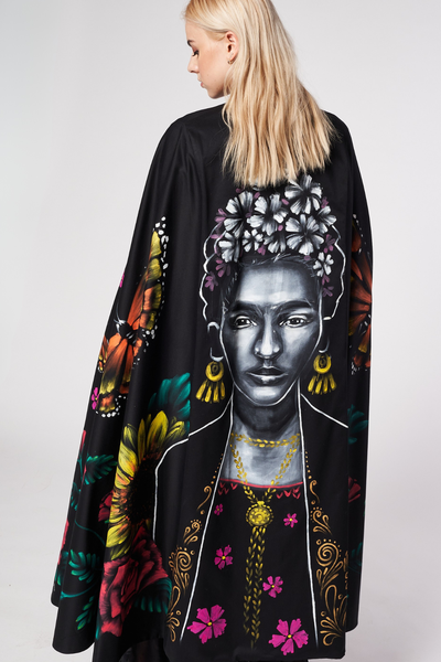 MANTELLA LUNGA DIPINTA E RICAMATA A MANO - FRIDA KAHLO