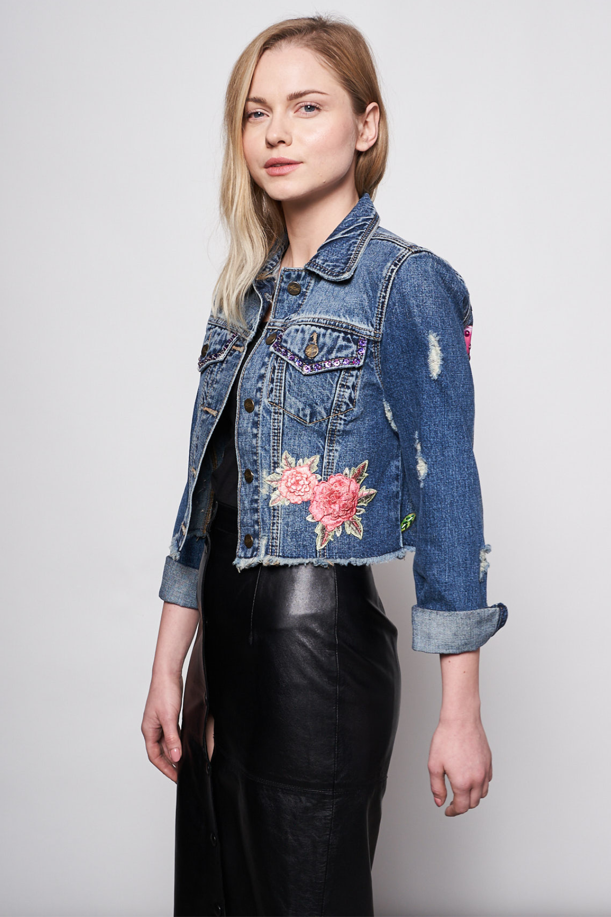 HAND PAINTED DENIM JACKET - FINA CATRINA