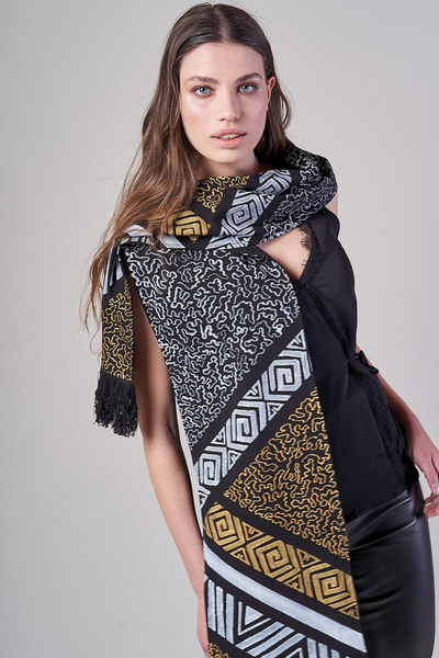 HAND PAINTED SCARF - GRECAS MAYAS