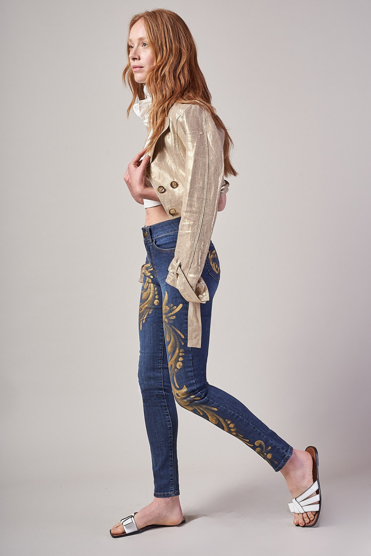 JEANS BLUE DENIM DIPINTI A MANO – TALAVERA BARROCA