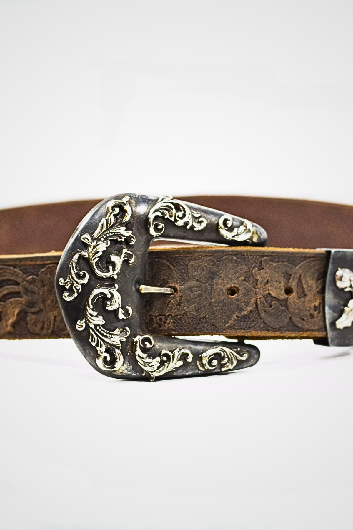 CINTURA IN PELLE E FIBBIA TALAVERA BRONZO