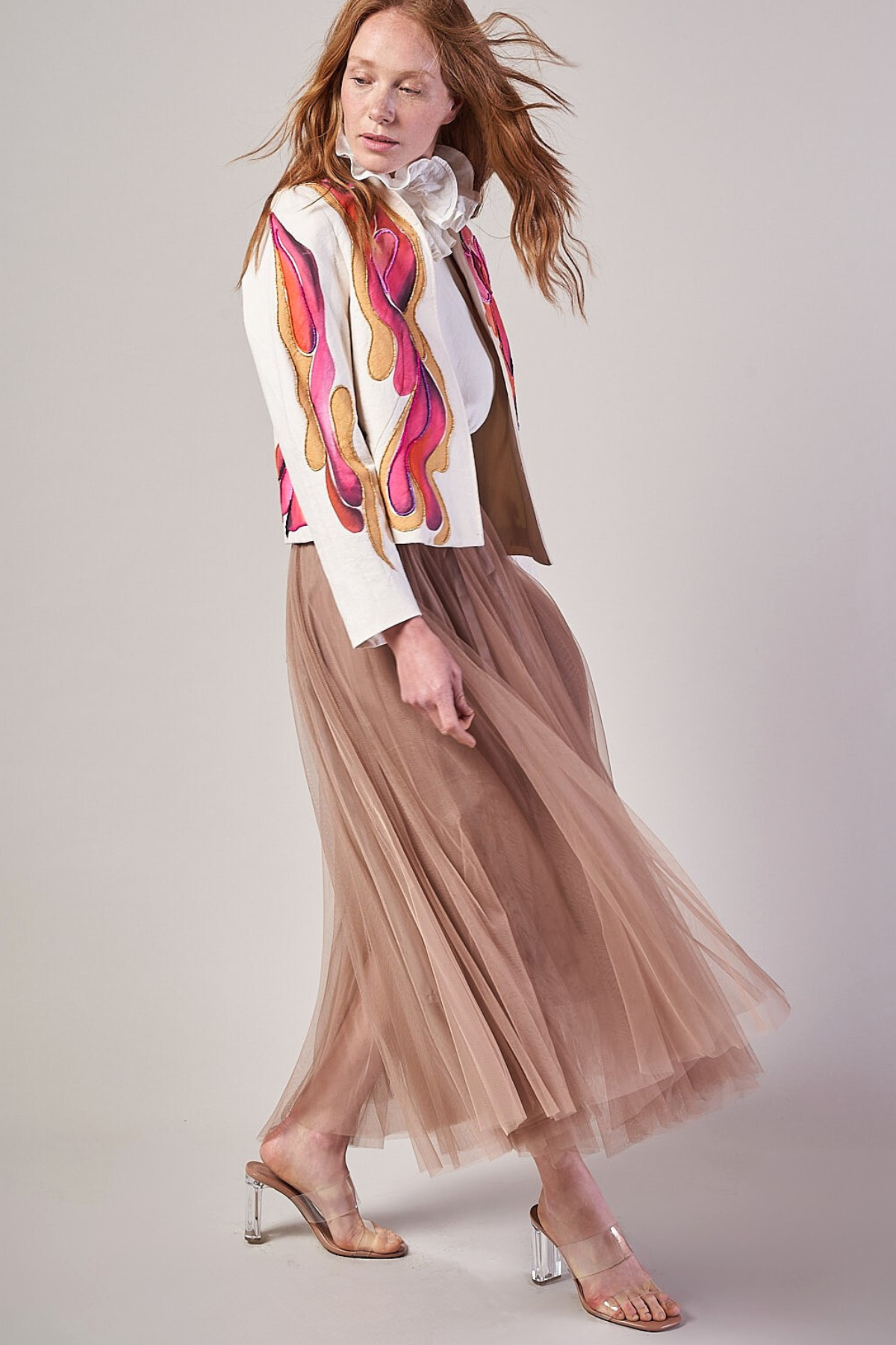 GIACCA DIPINTA A RICAMATA E MANO – FLORES