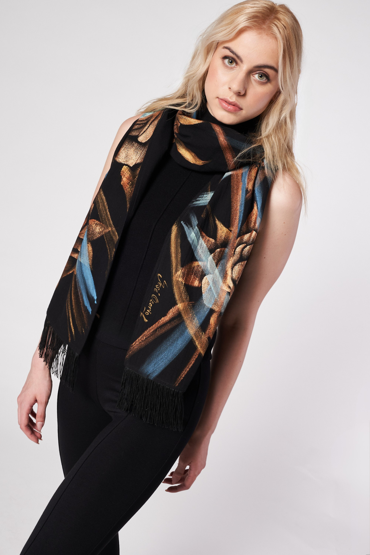 HAND PAINTED SCARF - ACUARELA