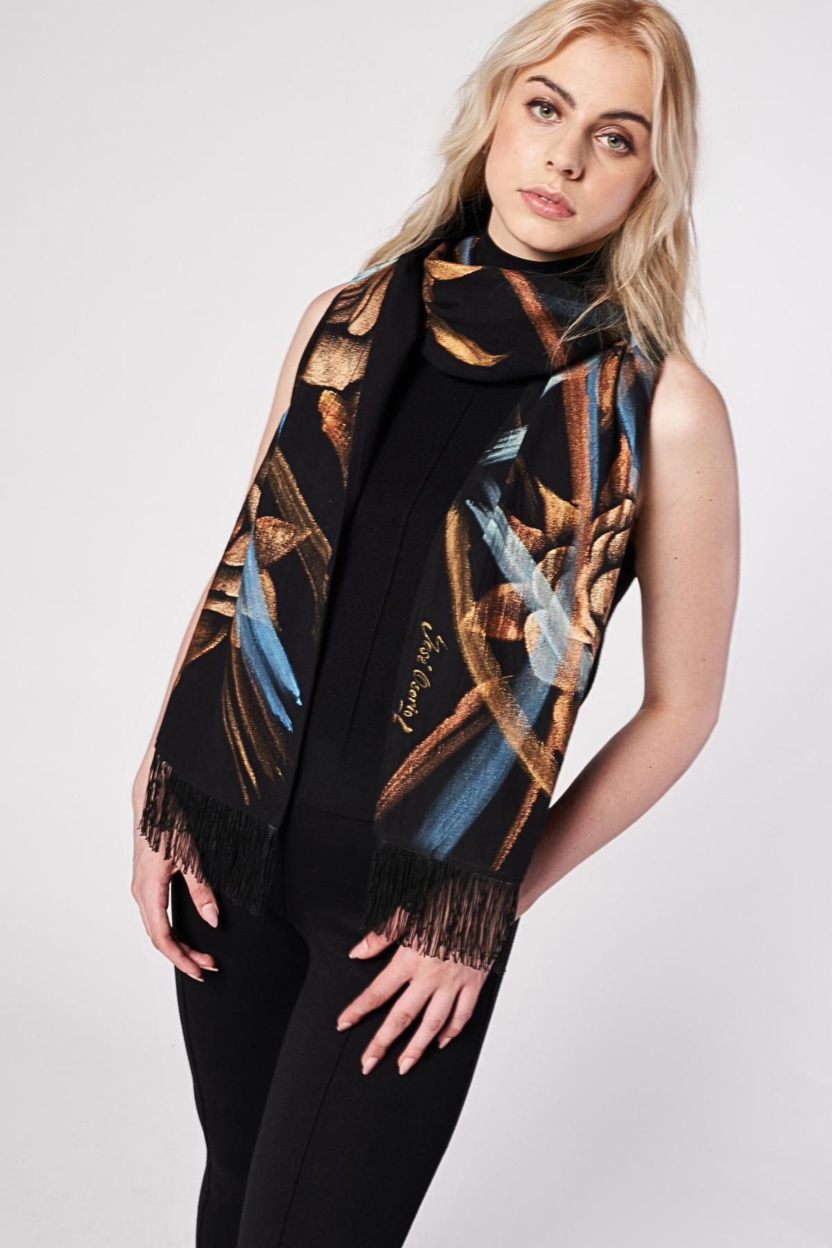 HAND PAINTED SCARF - ACUARELA