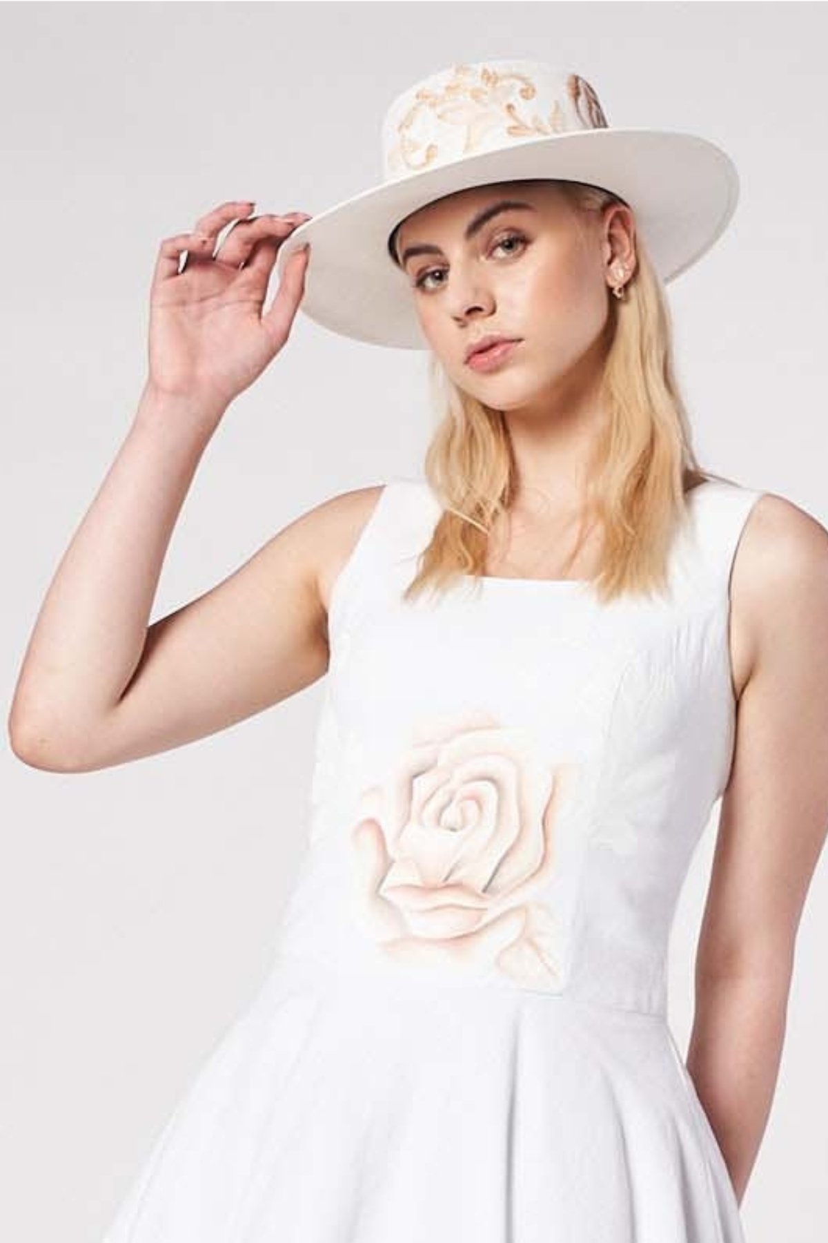 HAND PAINTED WIDE BRIM HAT
