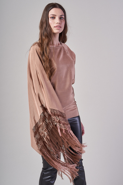 BLUSA IN COTONE COLORE SABBIA - SINDASHI BASICS