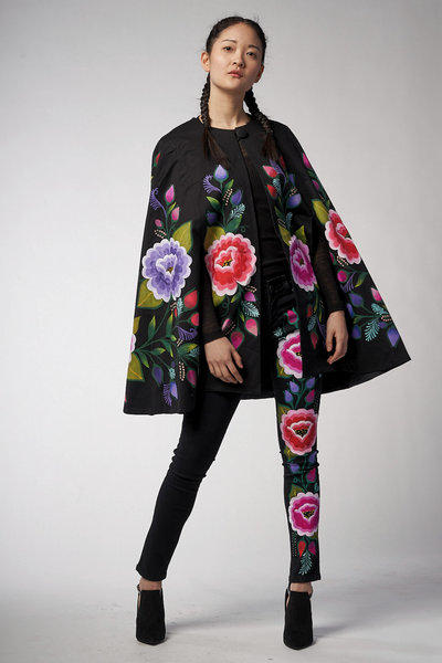 HAND-PAINTED MIDI CAPE