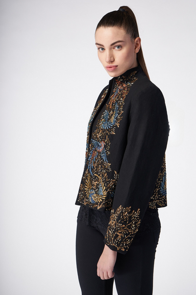 HAND-PAINTED AND HAND-EMBROIDERED JACKET