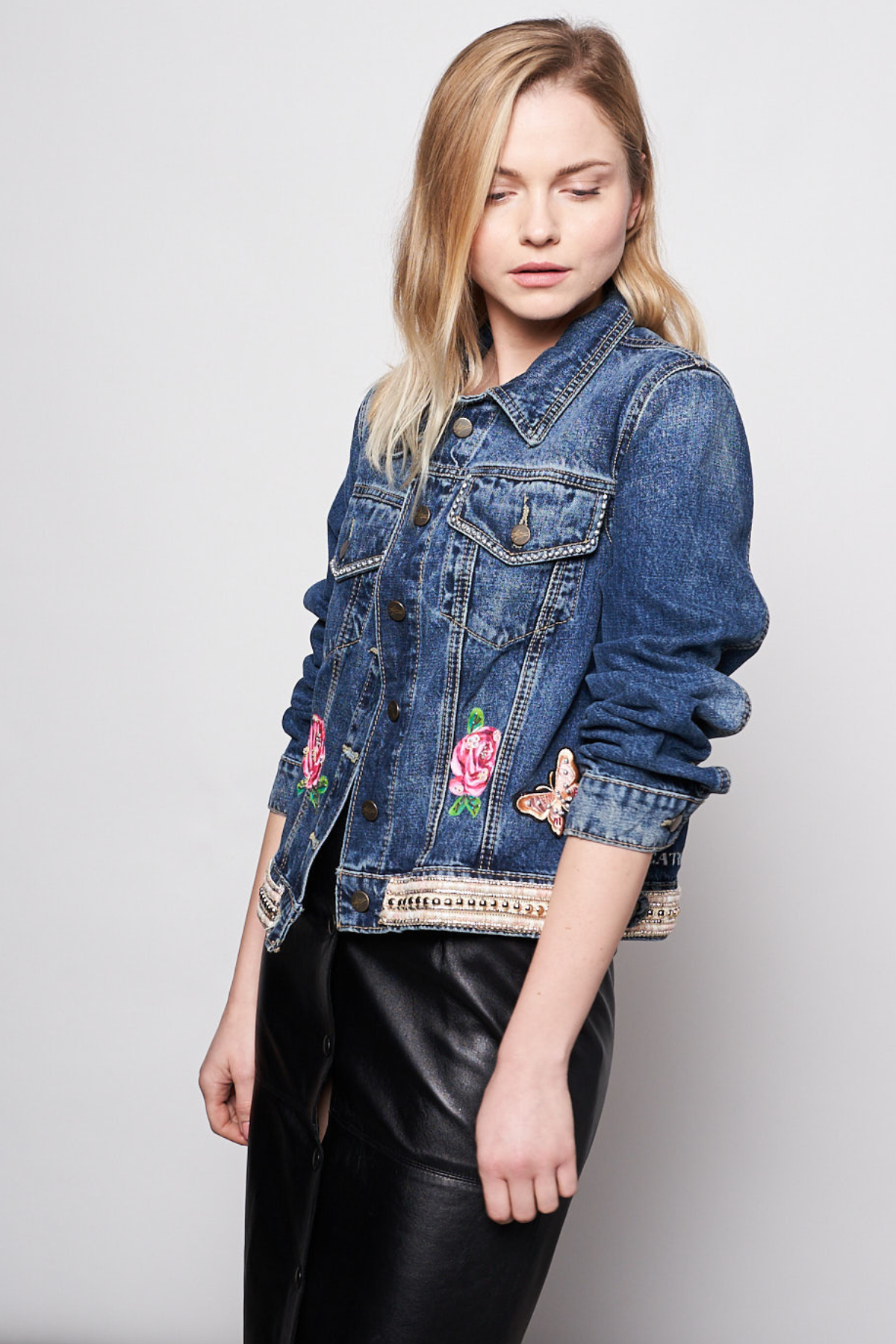 HAND PAINTED DENIM JACKET - FINA CATRINA