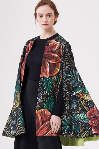 HAND-PAINTED MIDI CAPE