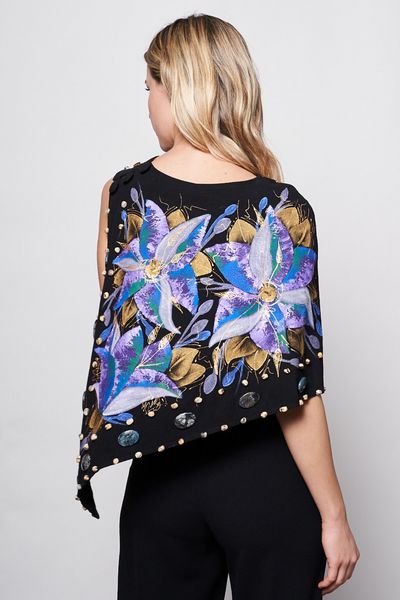 HAND-PAINTED IRREGULAR SHORT CAPE - GUACAMAYA