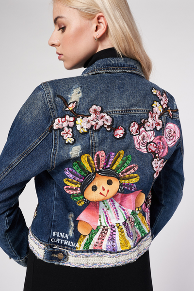 GIACCA DI JEANS DIPINTA A MANO - FINA CATRINA