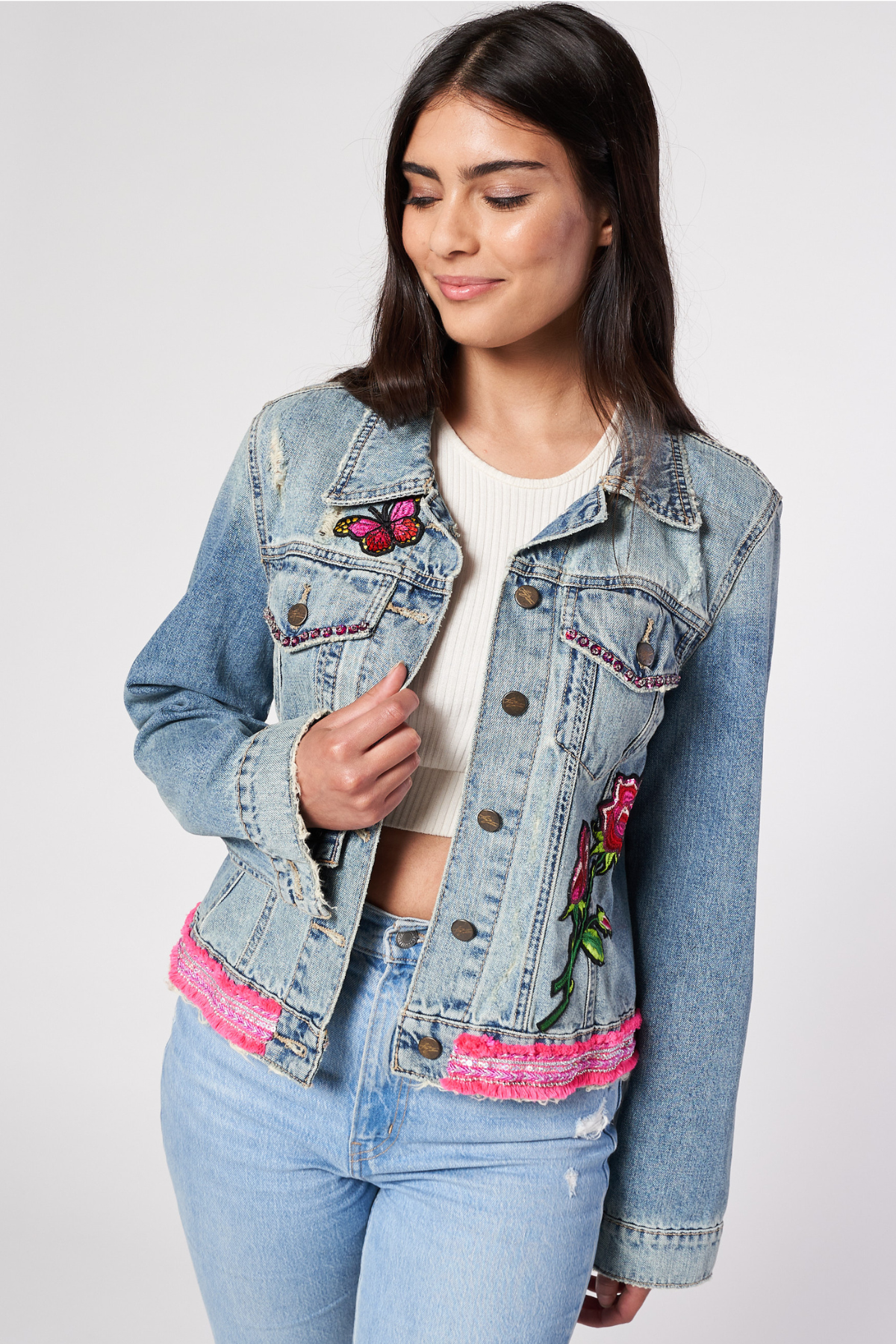 GIACCA DI JEANS DIPINTA A MANO - FINA CATRINA