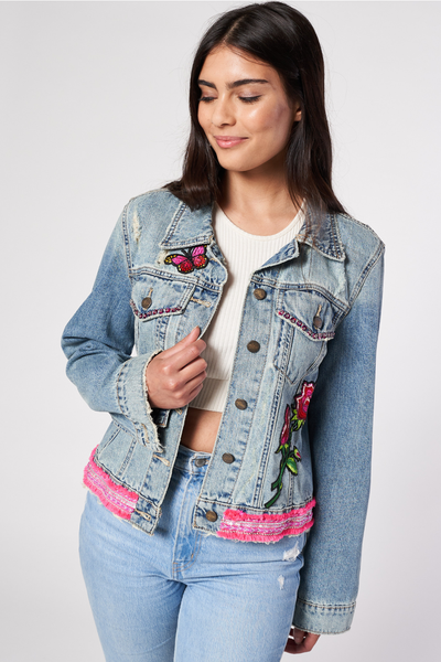 GIACCA DI JEANS DIPINTA A MANO - FINA CATRINA