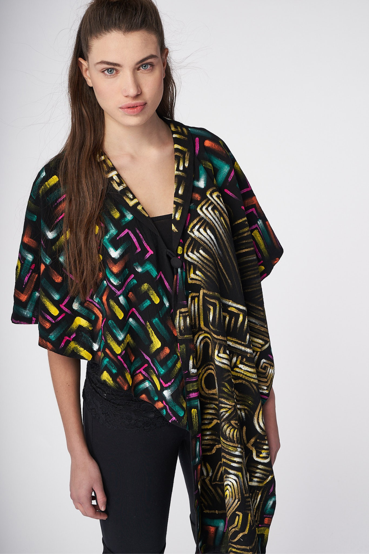 HAND-PAINTED IRREGULAR PONCHO