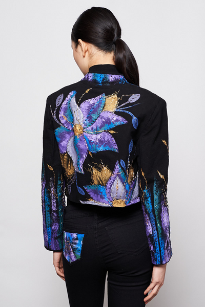 HAND-PAINTED AND HAND-EMBROIDERED JACKET - GUACAMAYA