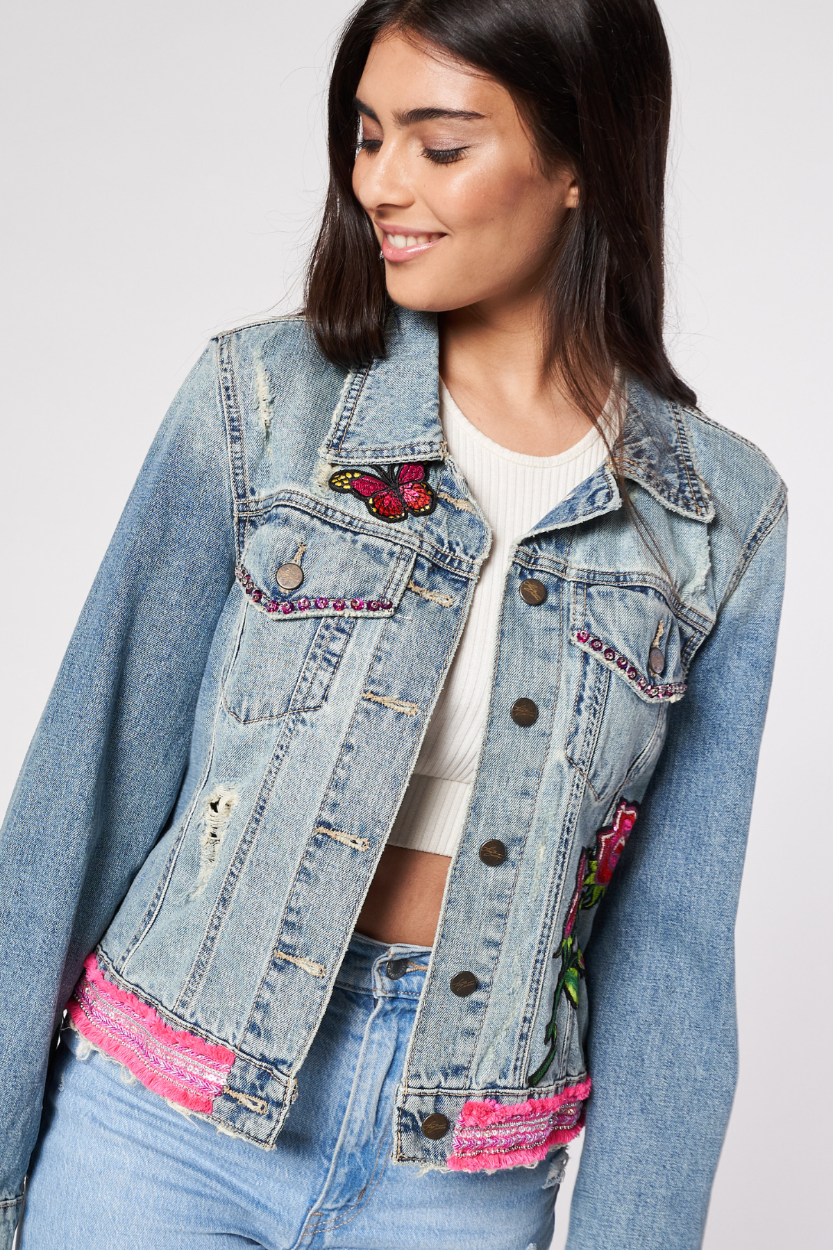 GIACCA DI JEANS DIPINTA A MANO - FINA CATRINA