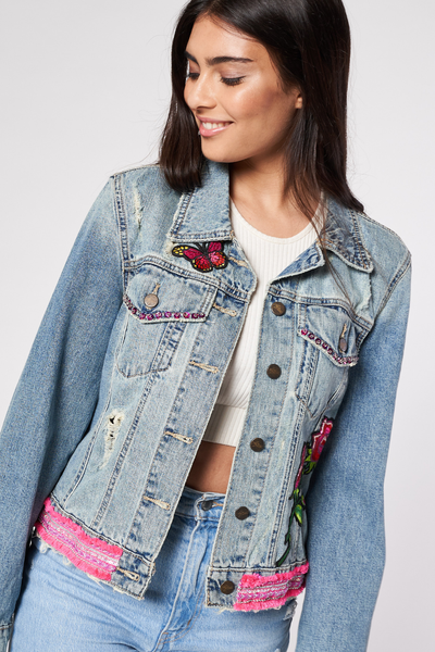 GIACCA DI JEANS DIPINTA A MANO - FINA CATRINA