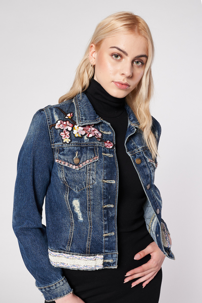 GIACCA DI JEANS DIPINTA A MANO - FINA CATRINA