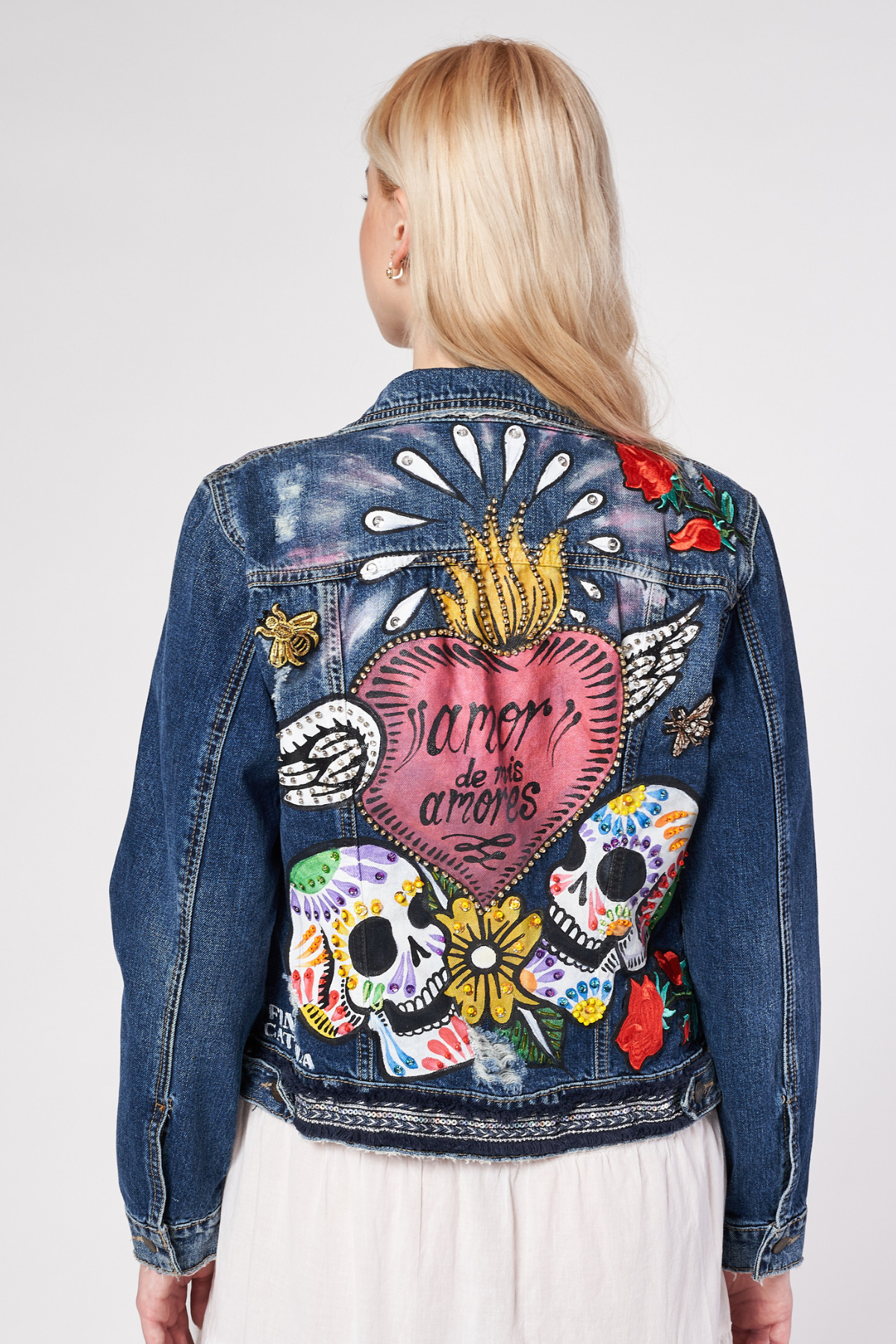 GIACCA DI JEANS DIPINTA A MANO - FINA CATRINA