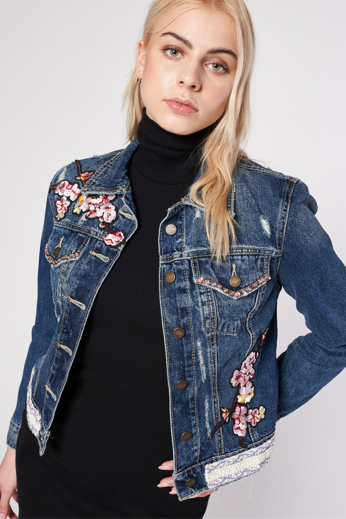 GIACCA DI JEANS DIPINTA A MANO - FINA CATRINA