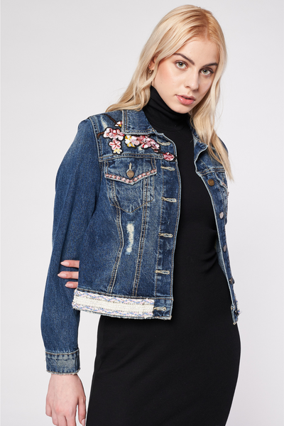 GIACCA DI JEANS DIPINTA A MANO - FINA CATRINA