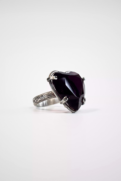 ANELLO CORAZON MAYA NERO