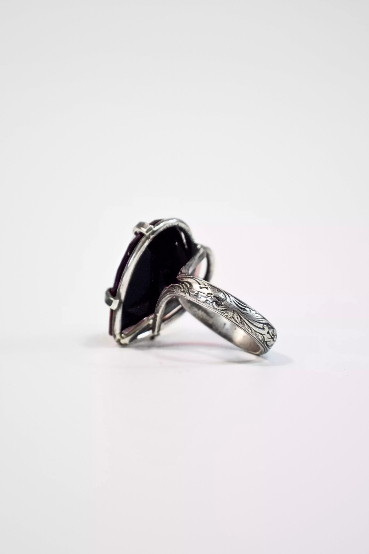 ANELLO CORAZON MAYA NERO