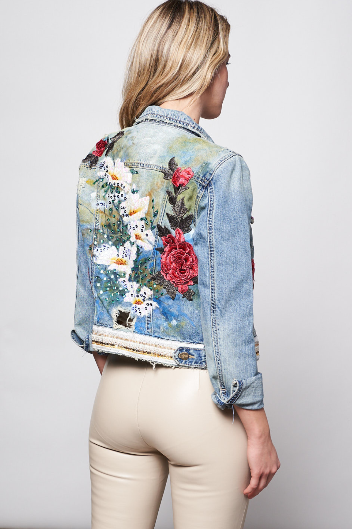 HAND PAINTED DENIM JACKET - FINA CATRINA