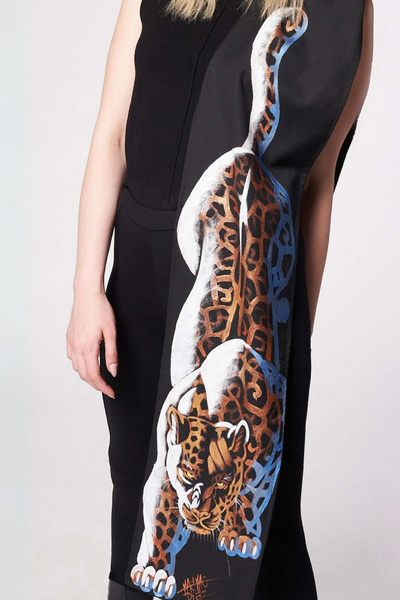 HAND PAINTED SCARF - JAGUAR