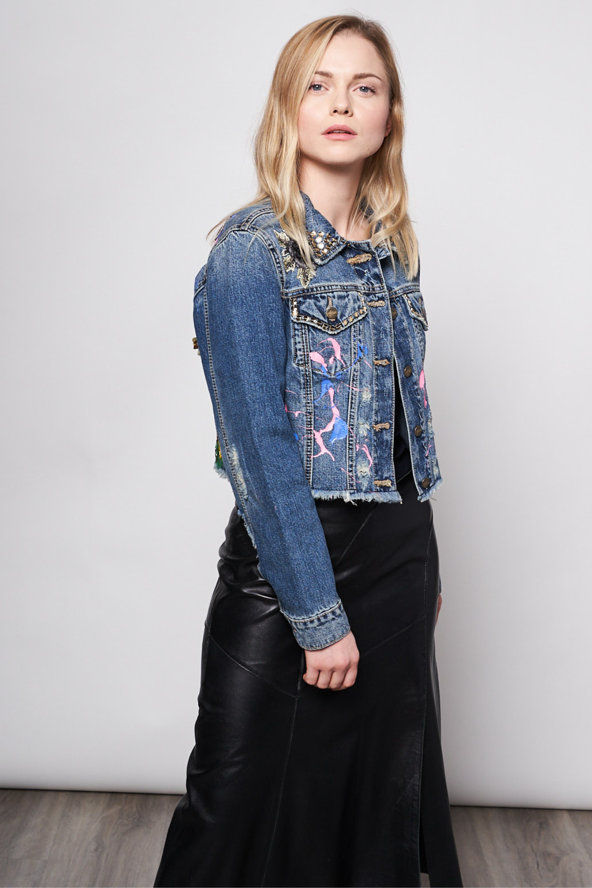 HAND-PAINTED DENIM JACKET - FINA CATRINA