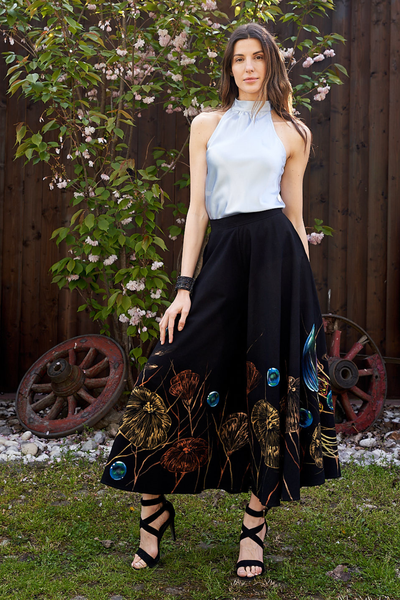 PANTALONI A ZAMPA DIPINTI A MANO - MEDUSAS