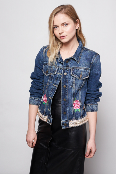 HAND PAINTED DENIM JACKET - FINA CATRINA