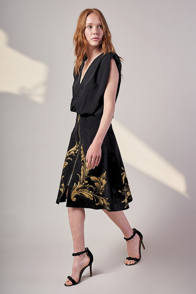 GONNA MIDI CAMOSCIO DIPINTA A MANO – TALAVERA BARROCA