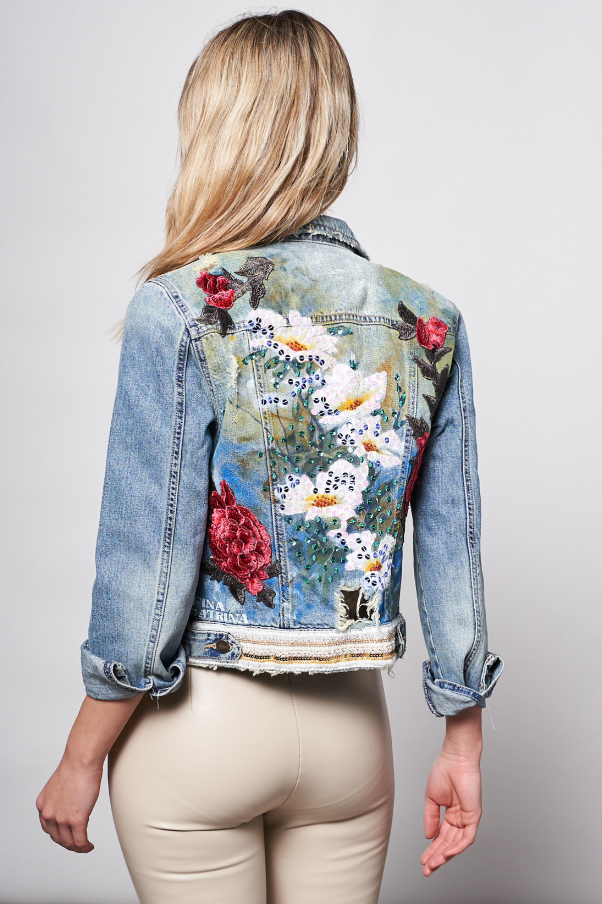 HAND PAINTED DENIM JACKET - FINA CATRINA