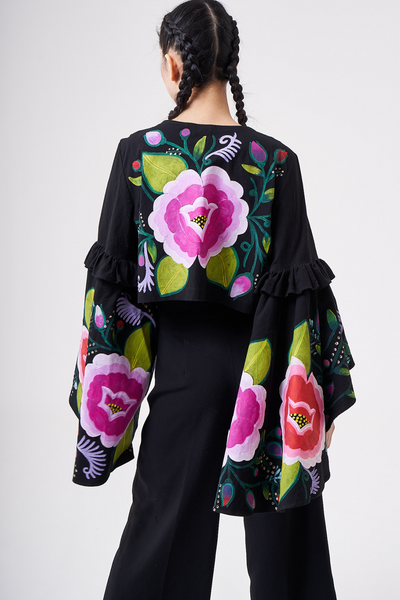 HAND-PAINTED LONG-SLEEVED BOLERO 