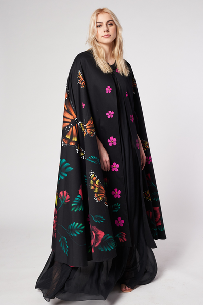 MANTELLA LUNGA DIPINTA E RICAMATA A MANO - FRIDA KAHLO