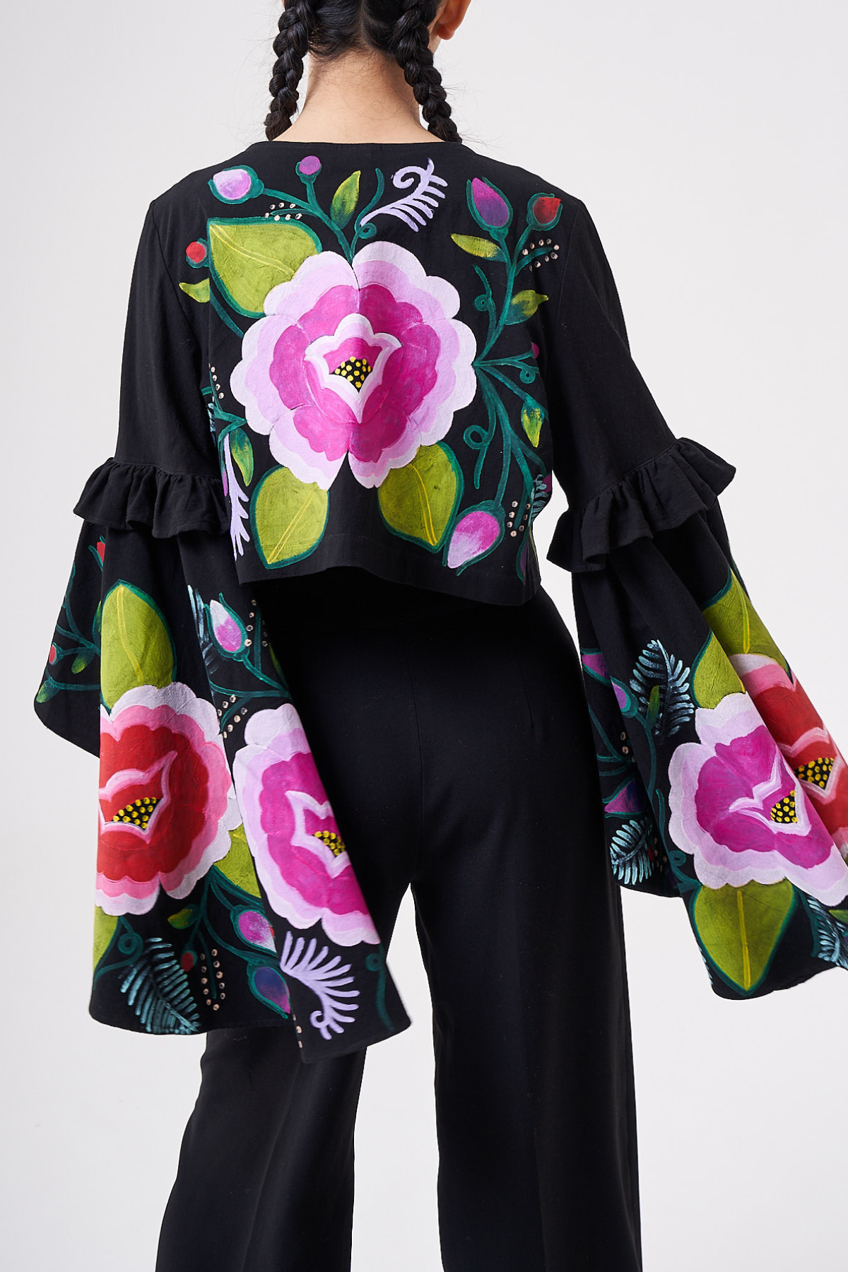 HAND-PAINTED LONG-SLEEVED BOLERO 