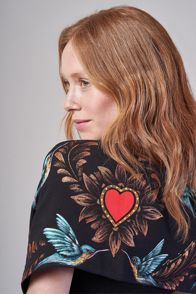 HAND PAINTED SCARF - COLIBRI