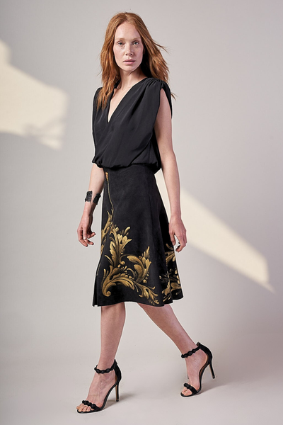 GONNA MIDI CAMOSCIO DIPINTA A MANO – TALAVERA BARROCA