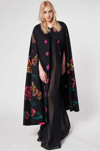 MANTELLA LUNGA DIPINTA E RICAMATA A MANO - FRIDA KAHLO