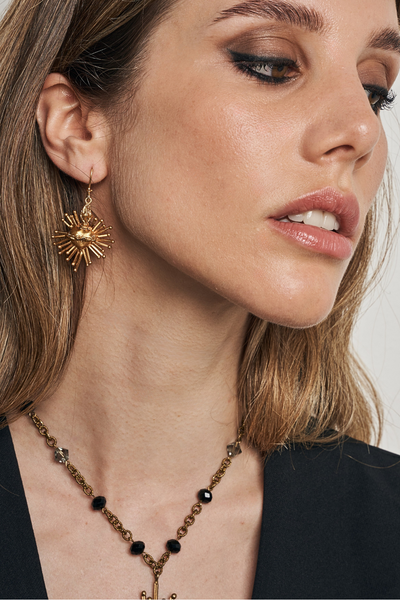 ORECCHINI SAGRADO CORAZÓN E CRISTALLO BIANCO