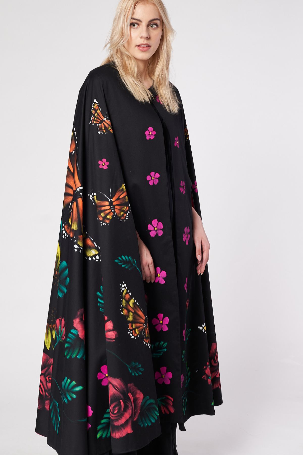 MANTELLA LUNGA DIPINTA E RICAMATA A MANO - FRIDA KAHLO