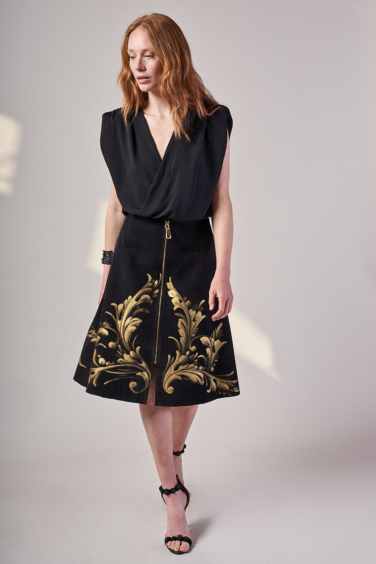 GONNA MIDI CAMOSCIO DIPINTA A MANO – TALAVERA BARROCA