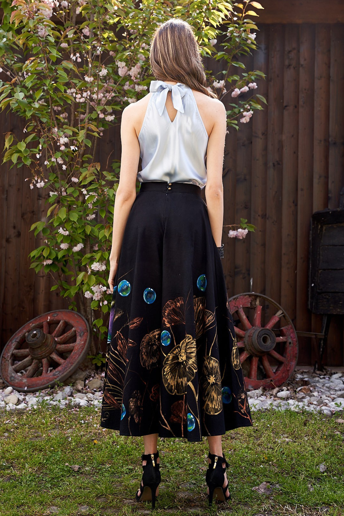 PANTALONI A ZAMPA DIPINTI A MANO - MEDUSAS