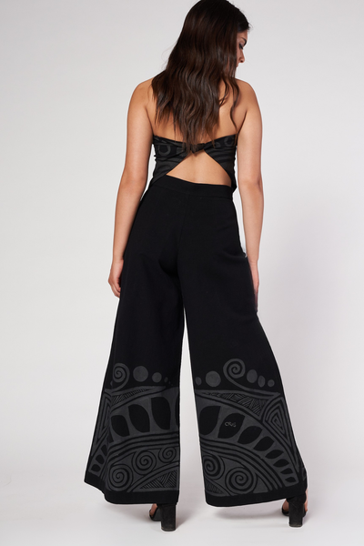 PANTALONI A PALAZZO DIPINTI A MANO - PAQUIME