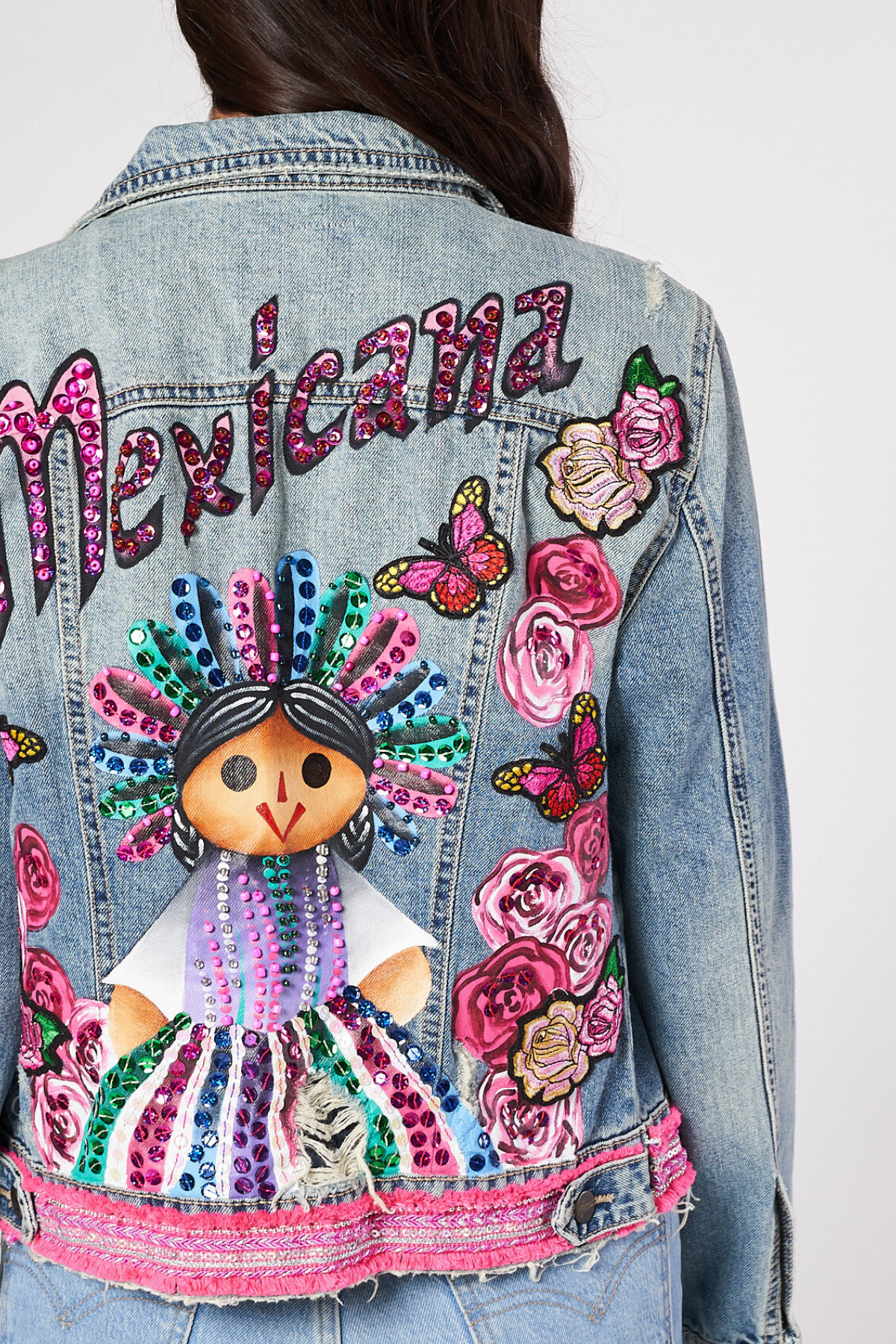 GIACCA DI JEANS DIPINTA A MANO - FINA CATRINA