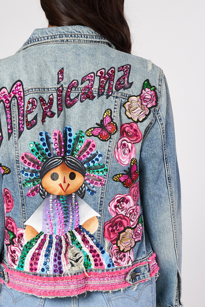 GIACCA DI JEANS DIPINTA A MANO - FINA CATRINA