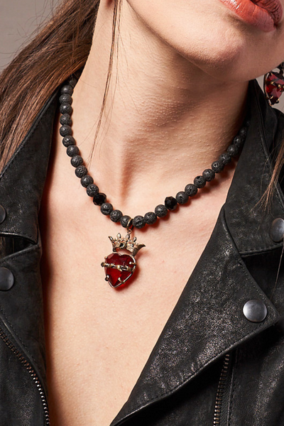 COLLANA CORAZON VULCANICO